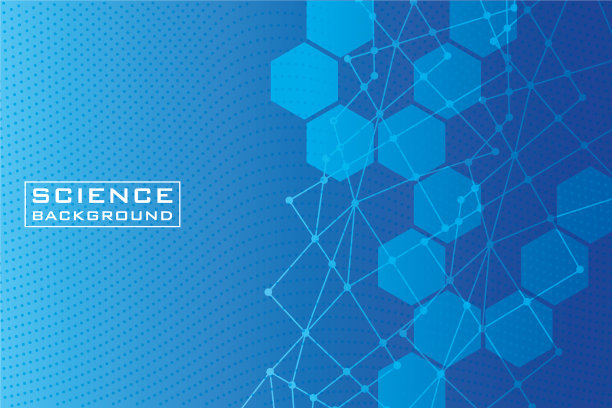 具有蓝色科学背景和线条结构图片下载