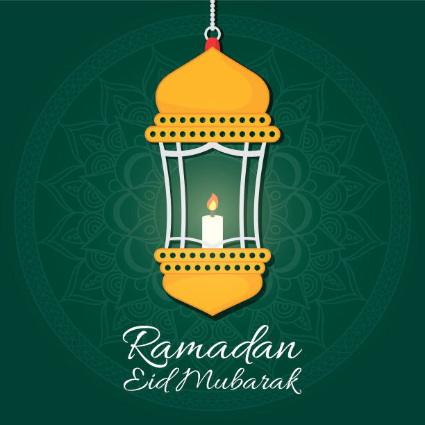 开斋节穆巴拉克庆祝悬挂灯笼图片下载