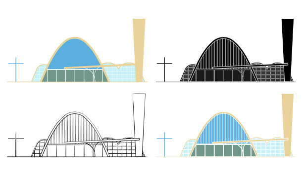 潘普拉教堂的正面视图图片下载