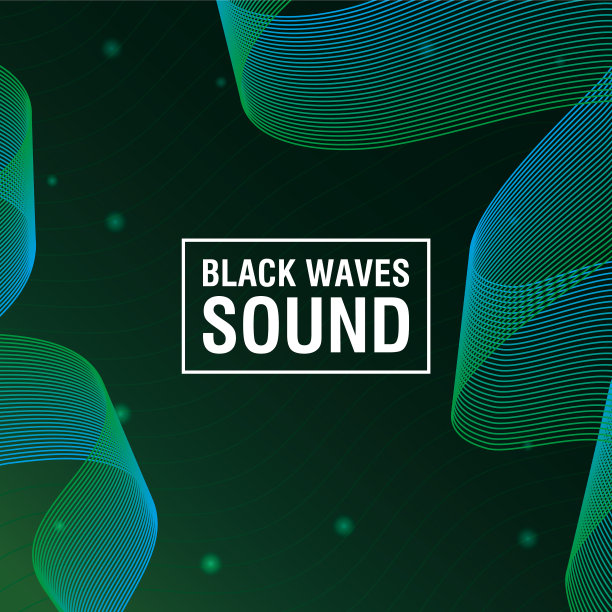 黑色的波浪听起来像是绿色的背景图片下载