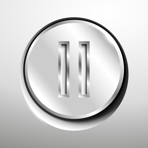 3d标志的chrome暂停按钮。图片下载