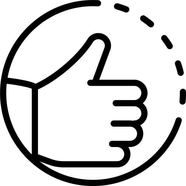 猎头竖起大拇指图标轮廓风格图片下载