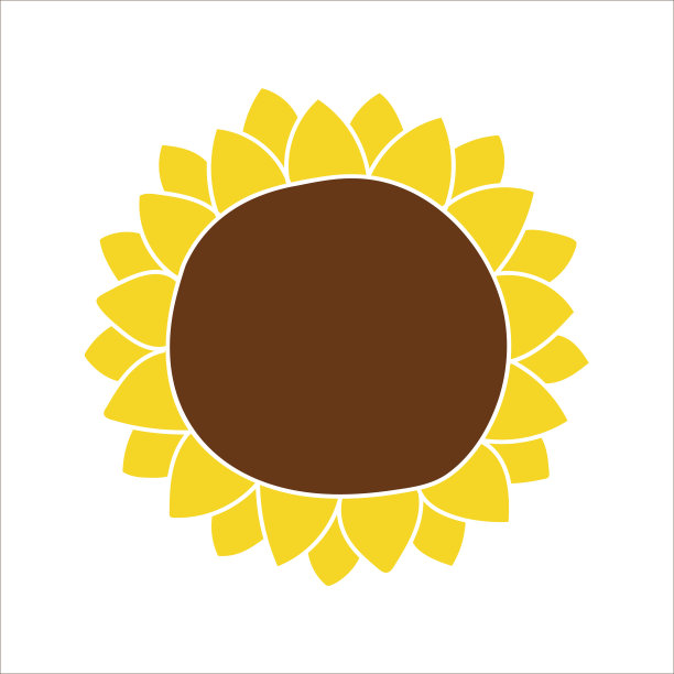 向日葵矢量图标的设计。向日葵孤立在白色背景上。图片下载