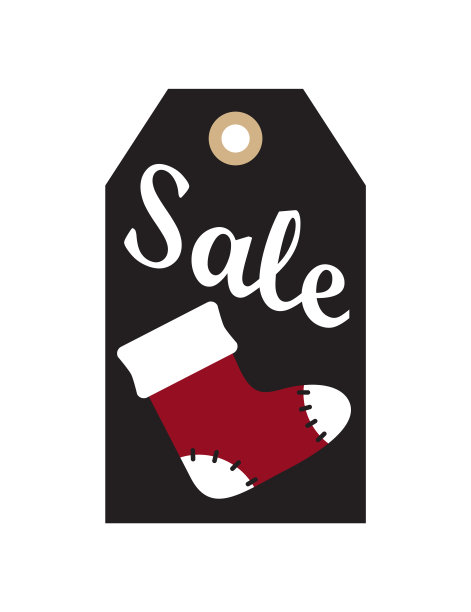 销售新年标签样本矢量插图图片下载