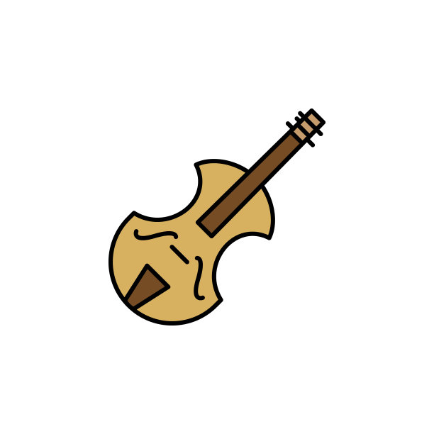 小提琴，音乐乐器的图标。教育说明元素。标志和符号可以用于网页，标志，移动应用程序，UI, UX在白色背景图片下载