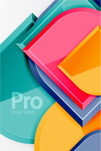 光滑的玻璃方块与圆形元素几何图片下载