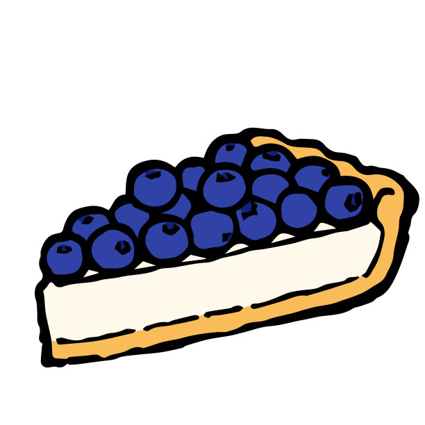 蓝莓挞插画(切片):类似手绘的插画，用笔墨绘制图片下载