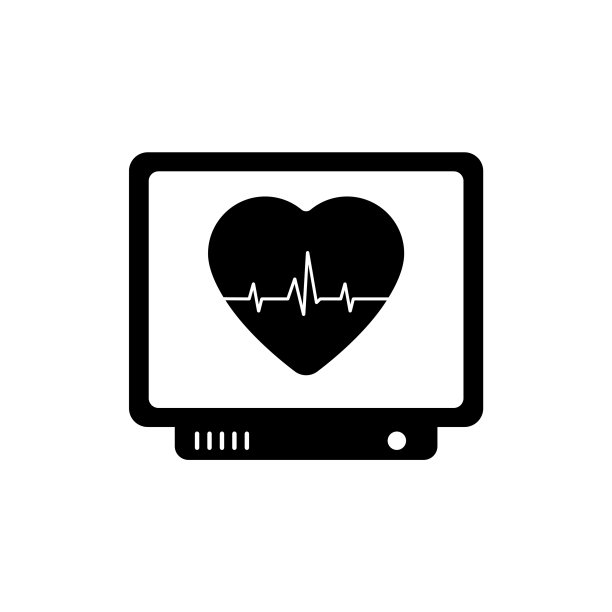 心脏监测器屏幕上心跳图标脉搏图片下载