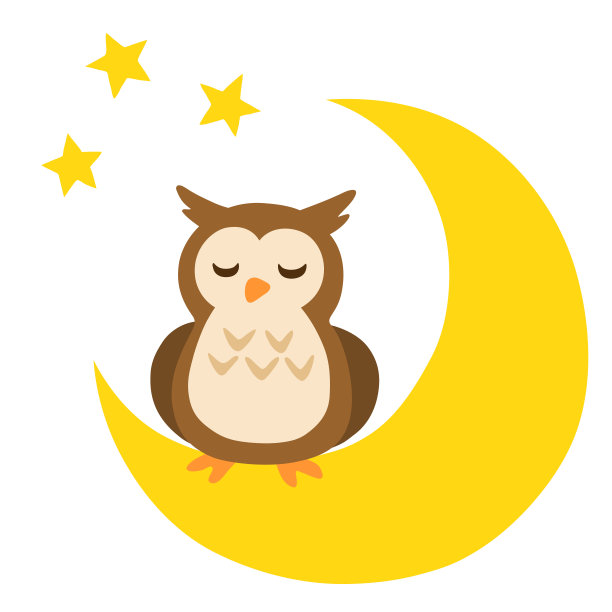 新月上的猫头鹰图案图片下载