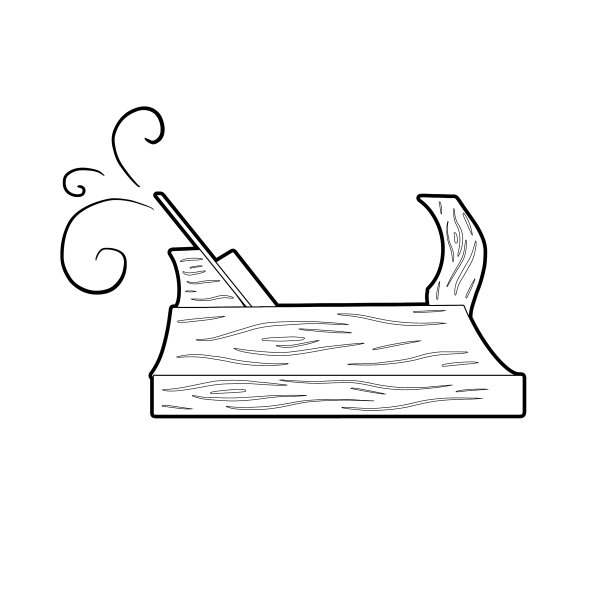 一个木制木匠刨的轮廓图片下载