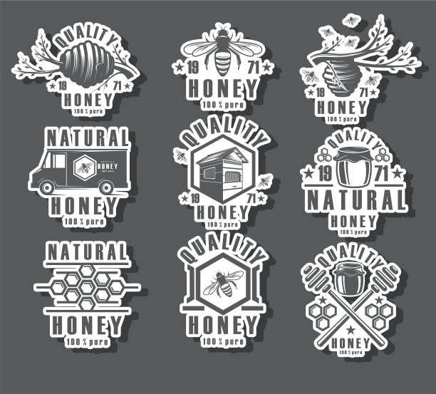 设置蜜蜂背景复古图标花蜜图片下载