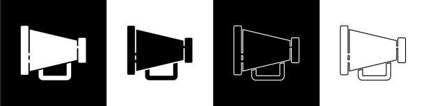 将扩音器图标设置为黑白隔离图片下载