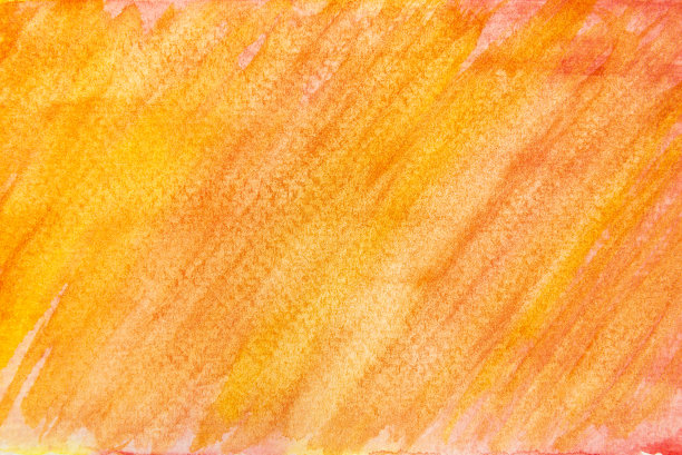 手绘橙色和黄色的水彩墙纸。图片下载