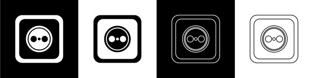 设置电源插座图标为黑色和隔离图片下载