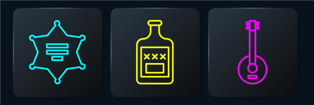 设置六角形班卓警长和威士忌图片下载