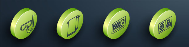 戴上等距潜水面罩和通气管毛巾图片下载