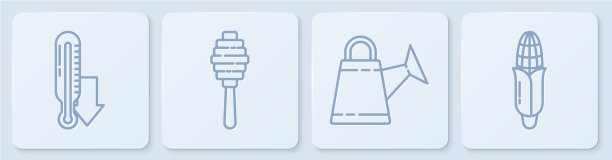 设气象线、温度计、喷壶图片下载