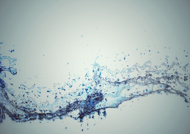 波浪和飞溅的3D插图图片下载