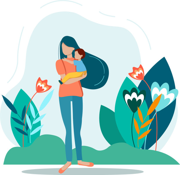 一位年轻的母亲满怀关爱地抱着她的儿子图片下载