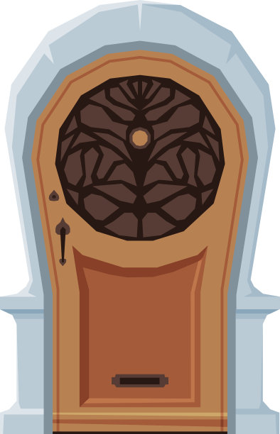 旧门在复古风格的建筑设计图片下载