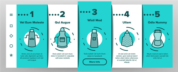 围裙厨房布上的图标集图片下载