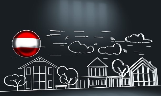 郊区的街道插图。图片下载