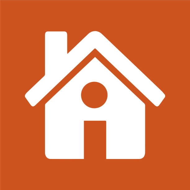 家图标在流行的平面风格孤立在红色图片下载