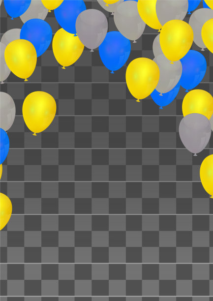 背景是奢华的派对气球、五彩纸屑和礼盒。聚会或生日模板图片下载