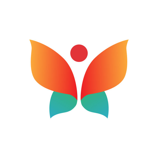 蝴蝶彩色logo模板图片下载