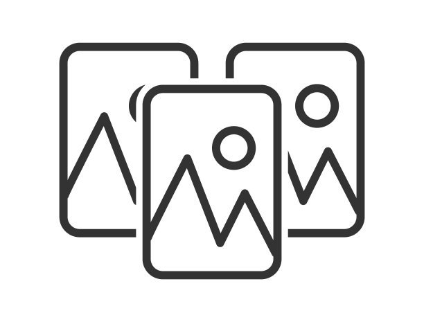 简单的画廊或相册图标与照片或图片下载