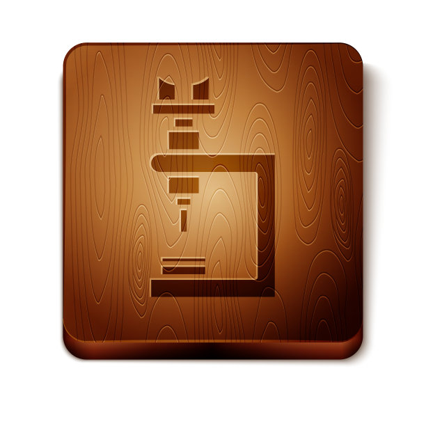 棕色显微镜图标孤立在白色背景图片下载