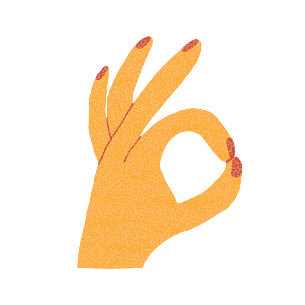 “好的”手势孤立在白色背景上。积极的,同意签署。平面绘画风格。图片下载