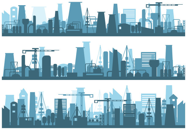 轮廓工业工厂。图片下载