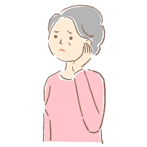 摆一个老年妇女的插图图片下载