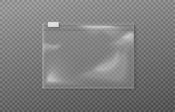 模板塑料空拉链袋现实矢量插图孤立。图片下载