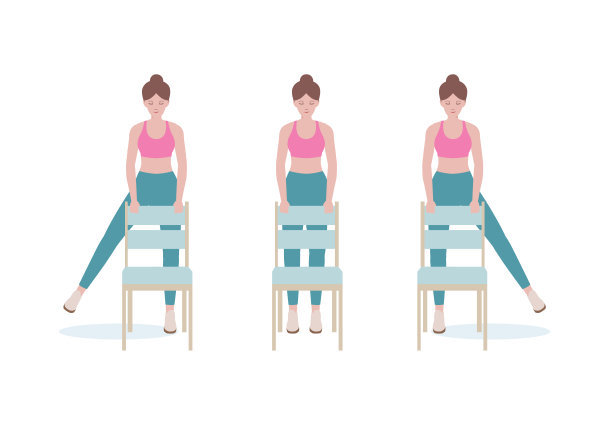 可以在家里用结实的椅子做的运动。图片下载
