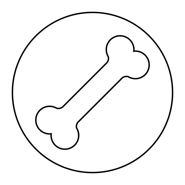 骨头图标孤立在白色背景。动物狗符号，矢量插图设计图片下载