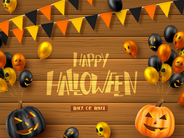 万圣节快乐横横幅。图片下载