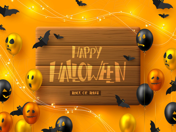 万圣节快乐横横幅。图片下载