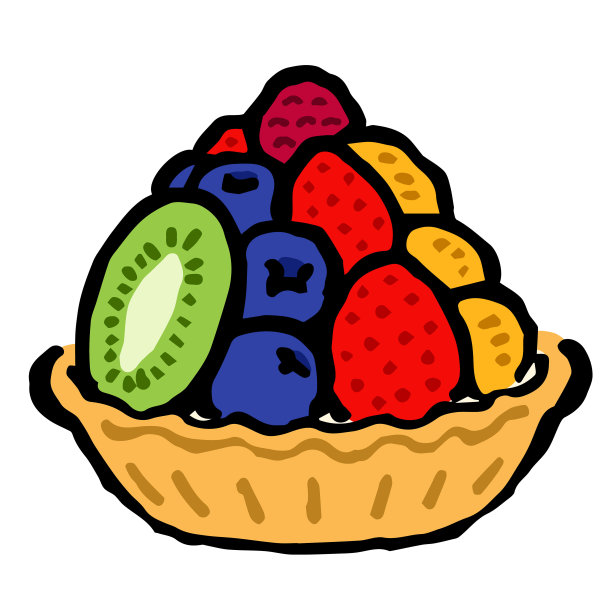 果馅饼插画:类似手绘的笔墨插画图片下载