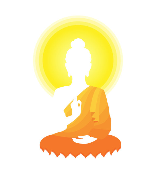 莲花玫瑰坐佛，矢量概念设计图片下载