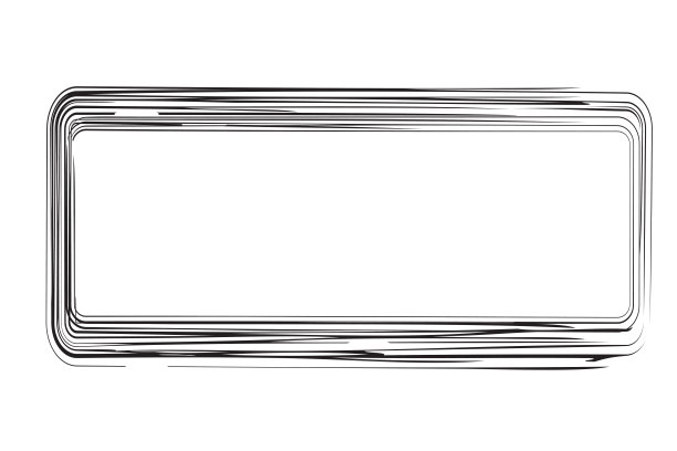 手绘草图矩形框架从多个黑色粗标记为您的元素设计，孤立在白色图片下载