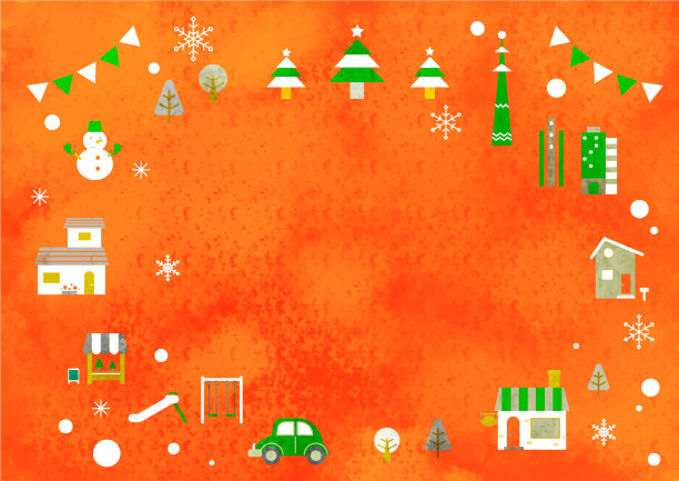 圣诞背景画框，水彩画图片下载