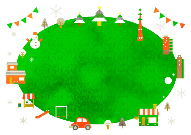 圣诞背景画框，水彩画图片下载