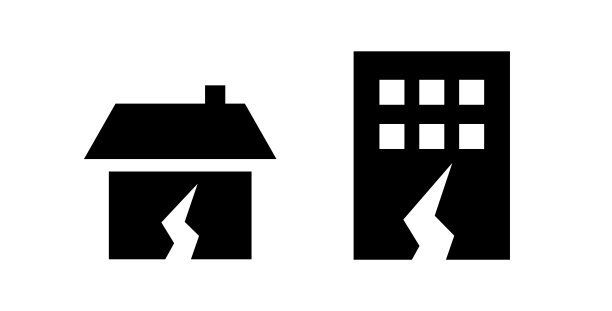 一组简单的地震图标图片下载