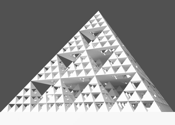 金字塔结构的三维渲染。抽象的架构。现代雕塑。图片下载