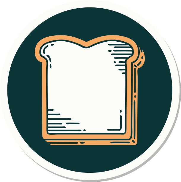 纹身风格贴纸一片面包图片下载