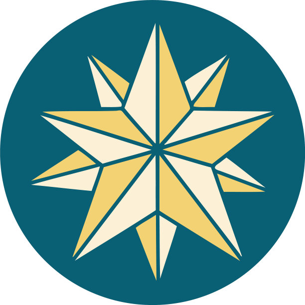 星星纹身风格图标图片下载