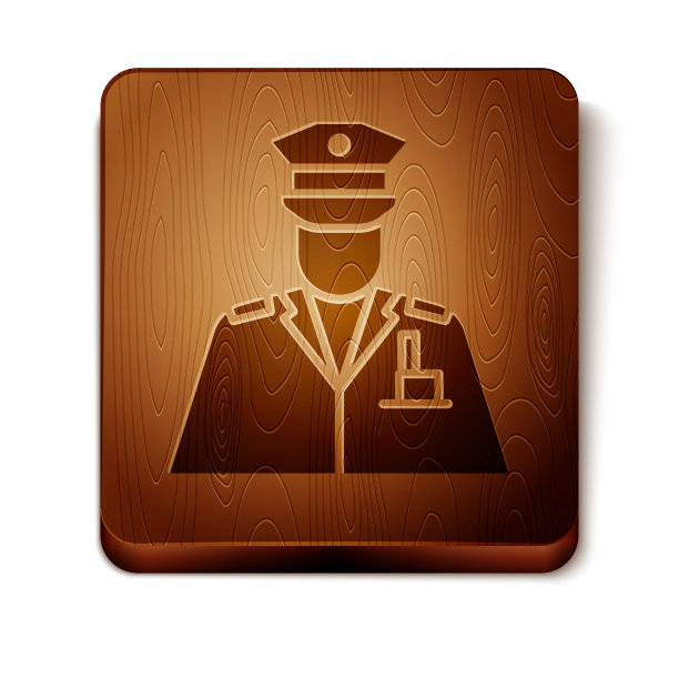 棕色警察图标孤立在白色图片下载