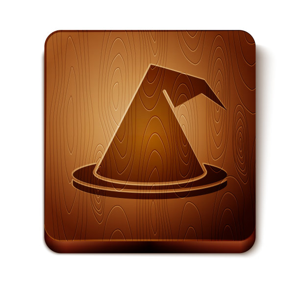 棕色女巫帽图标孤立在白色背景图片下载